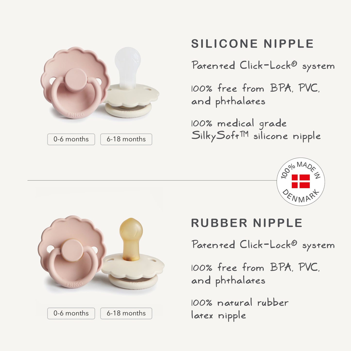 FRIGG Silicone Pacifier 4-Pack