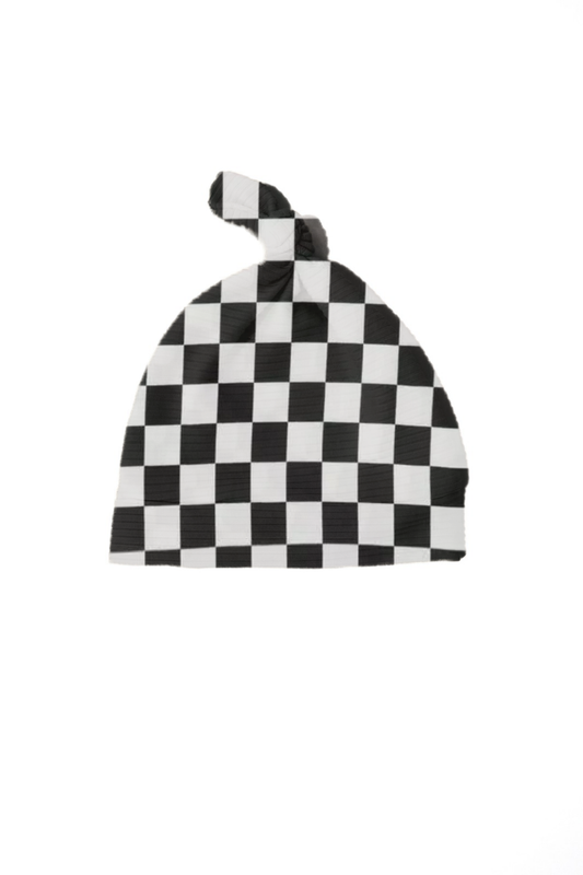 Race Black Checkered Knotted Hat