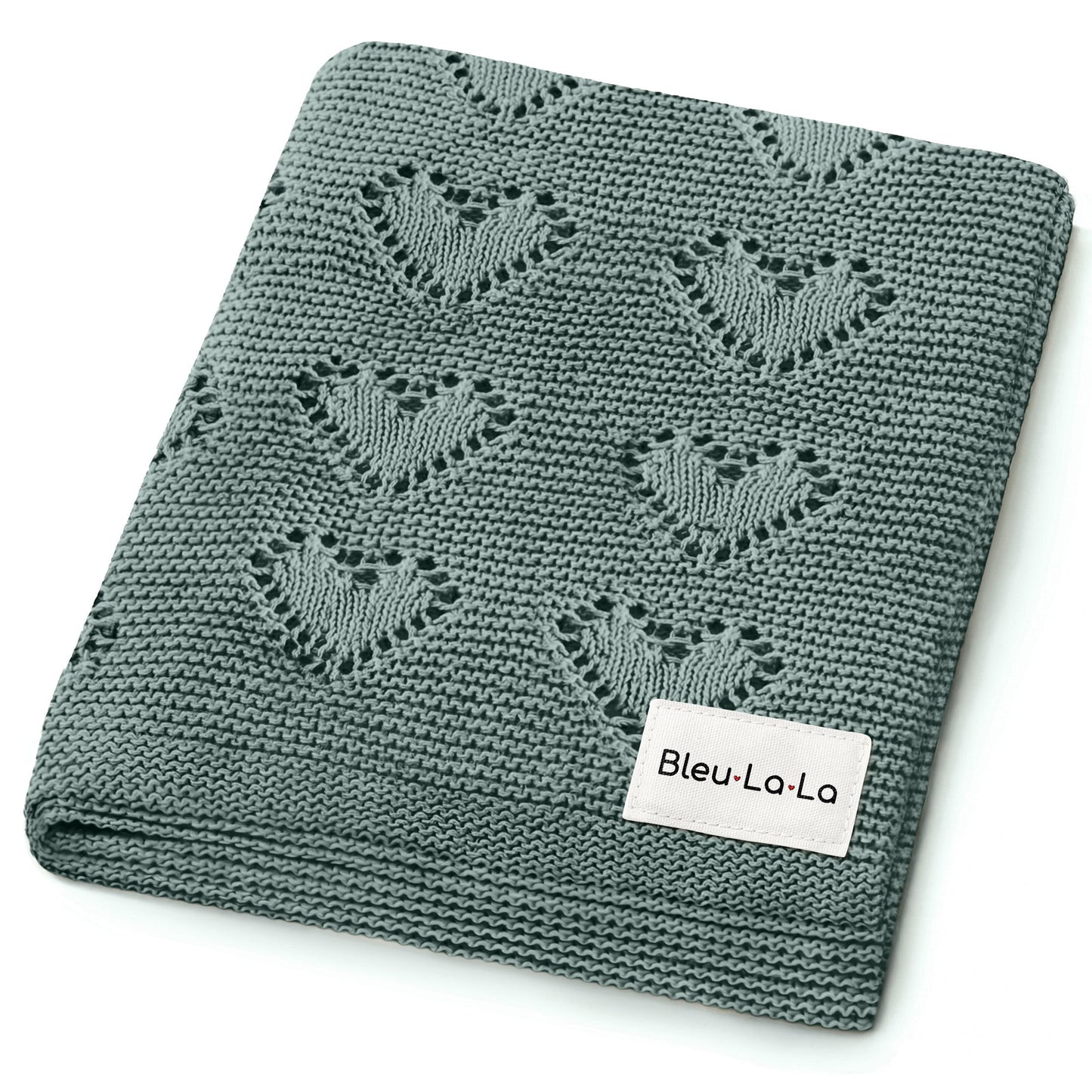 100% Cotton Luxury Knit Heart Swaddle Baby Blanket