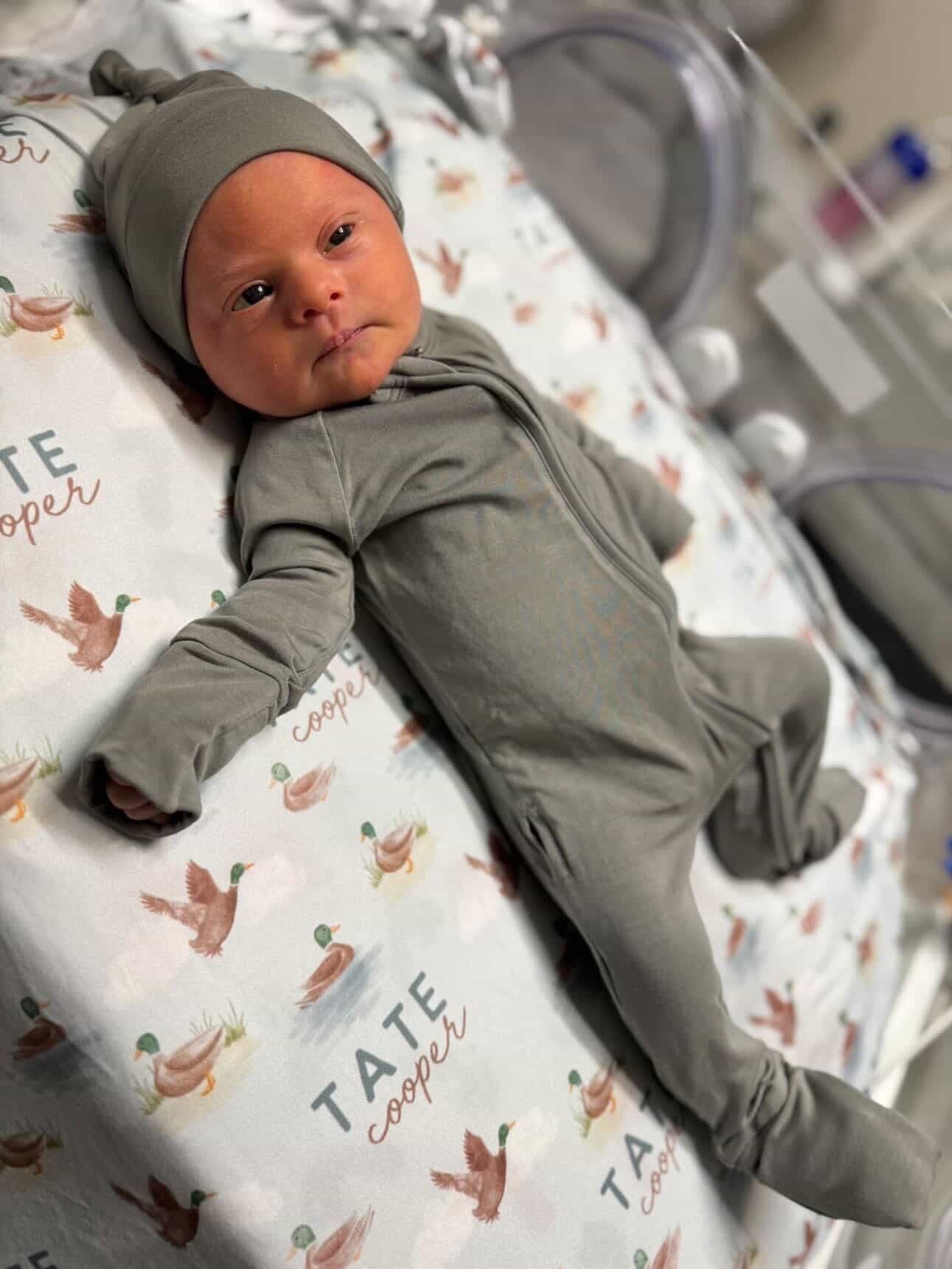 Forest Green Zippered Baby Romper