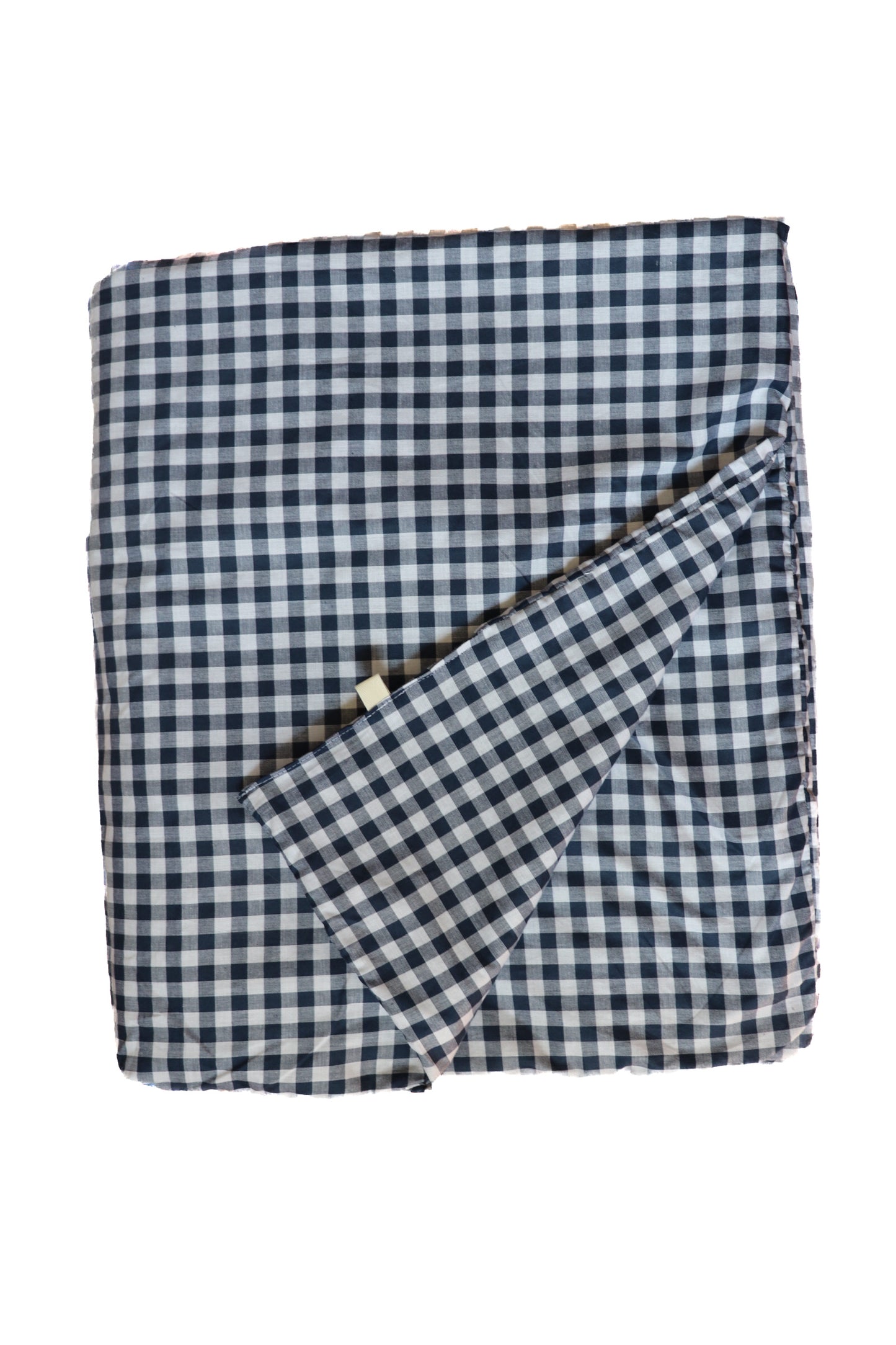 Navy Gingham Crib Quilted Blanket