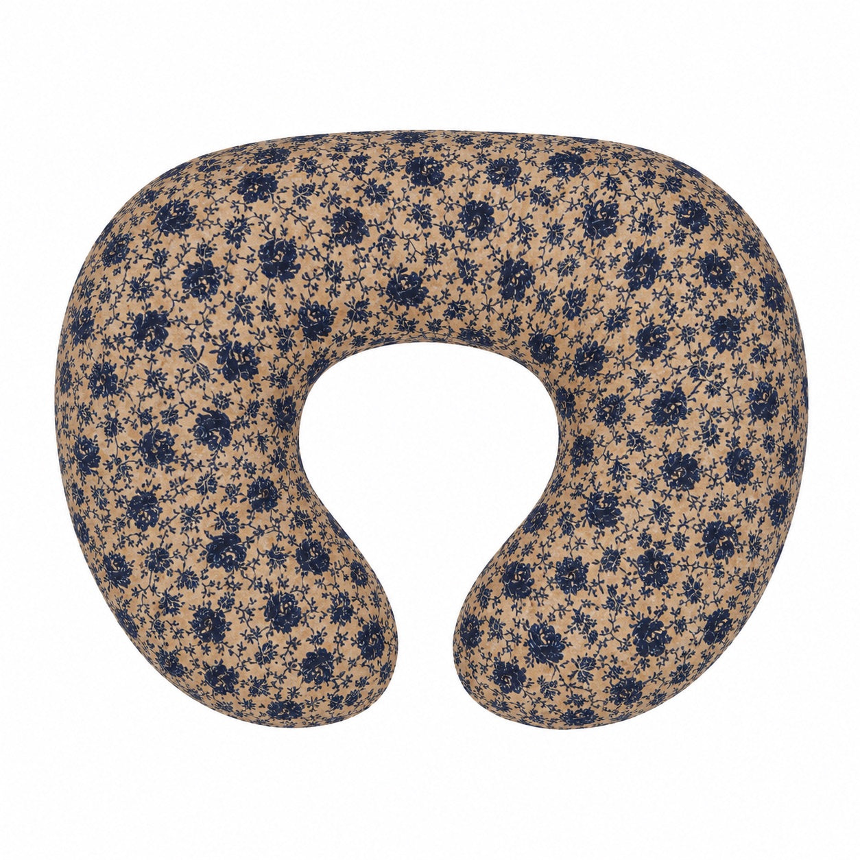 Blue Brown Rose Ruffle Nursing Pillow Cover