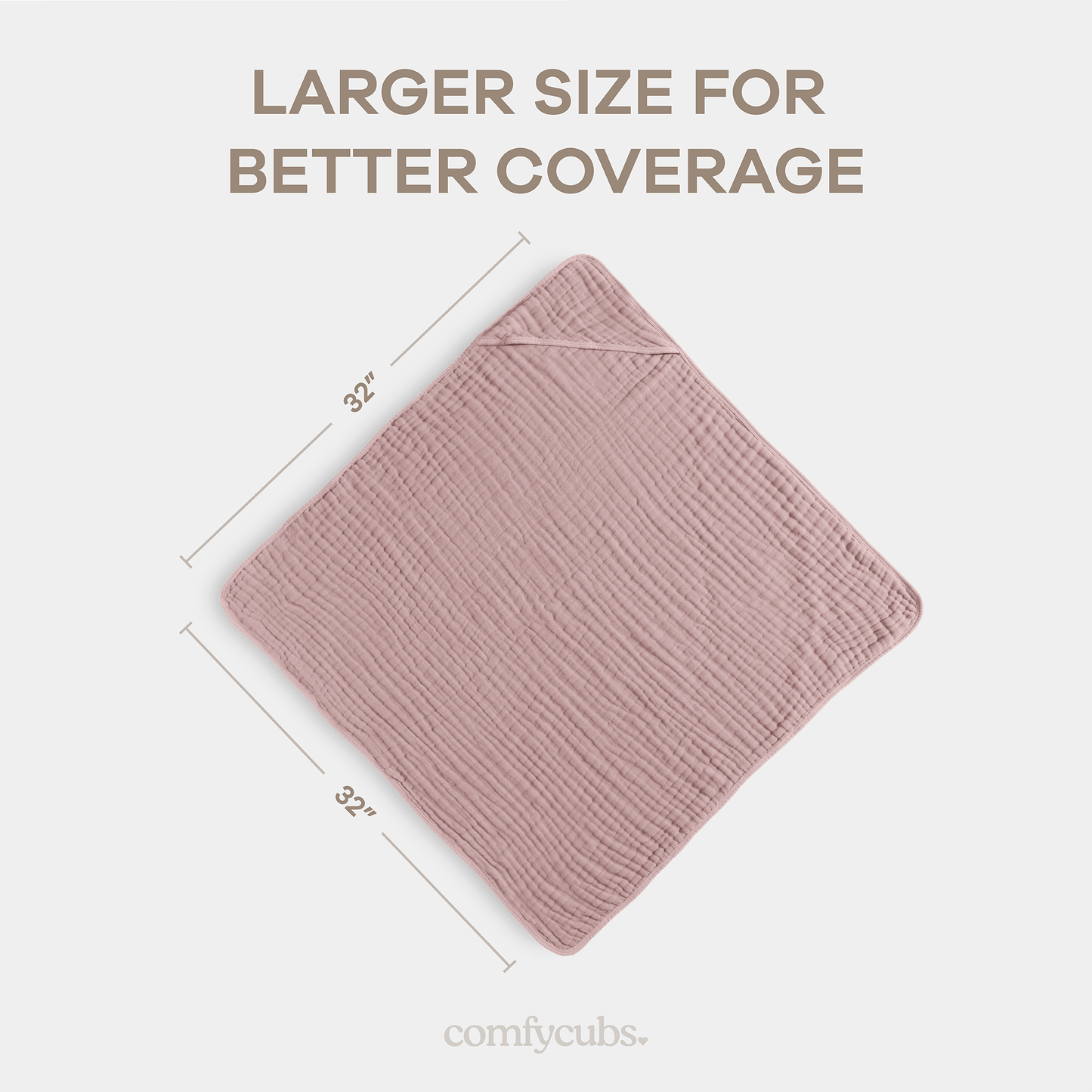 Baby Hooded Towels in Mauve & Blush