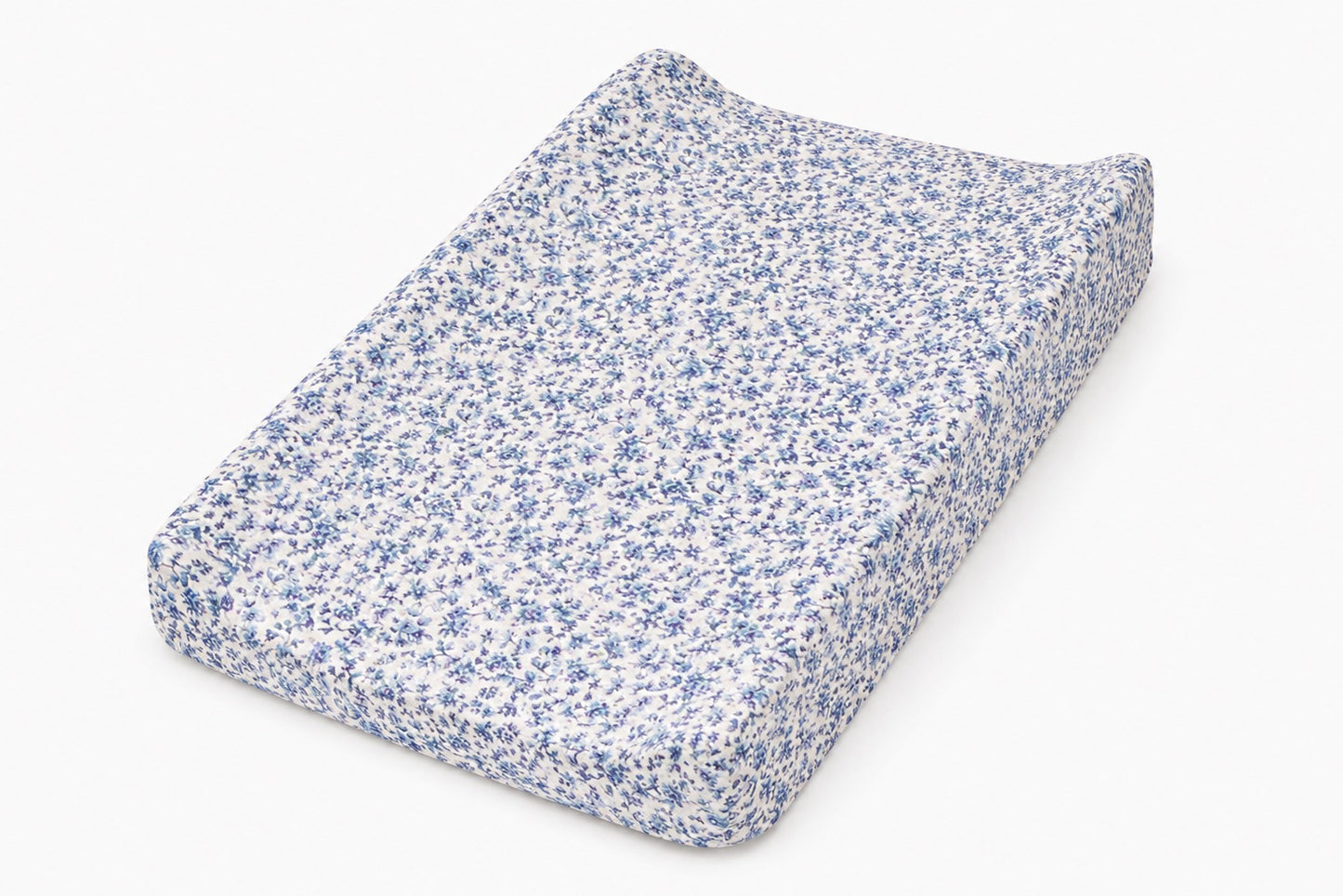 Blue Floral Changing Pad Cover