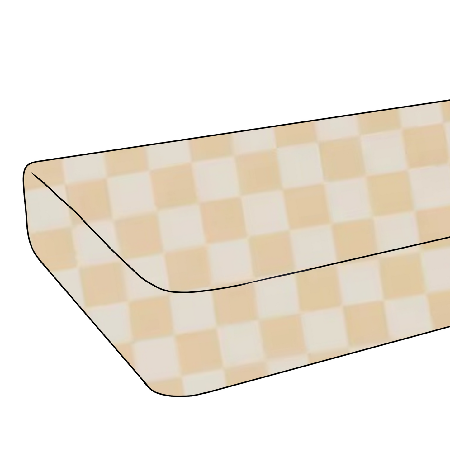Butter Creme & White Checkered Crib Sheet