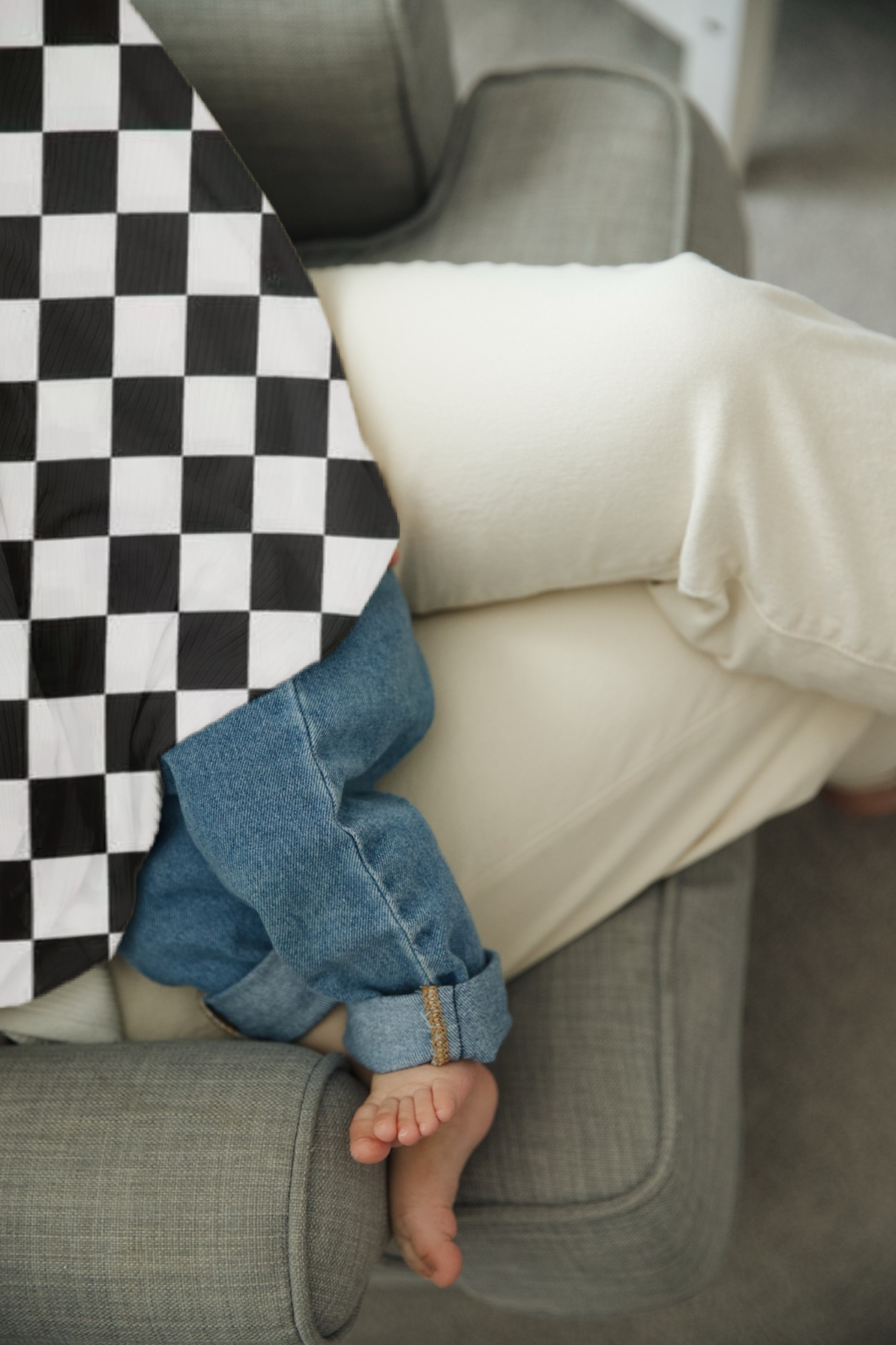 Race Black & White Checkered Carseat Cover