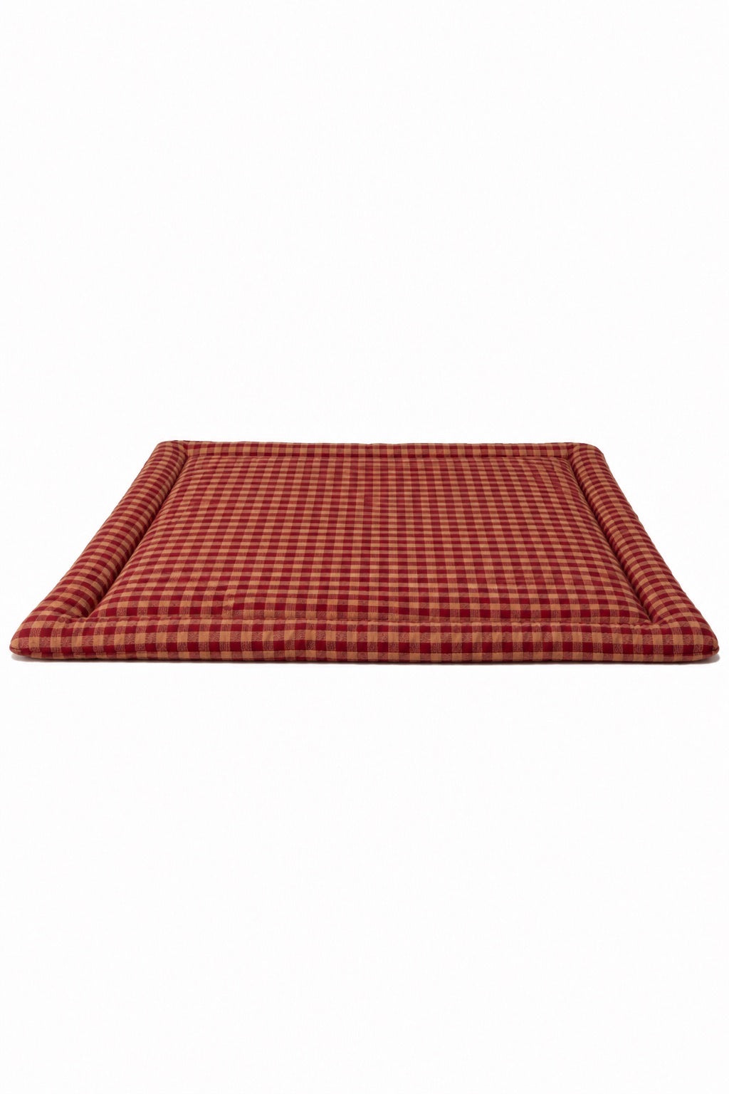 Red Beige Gingham Padded Baby Play Mat