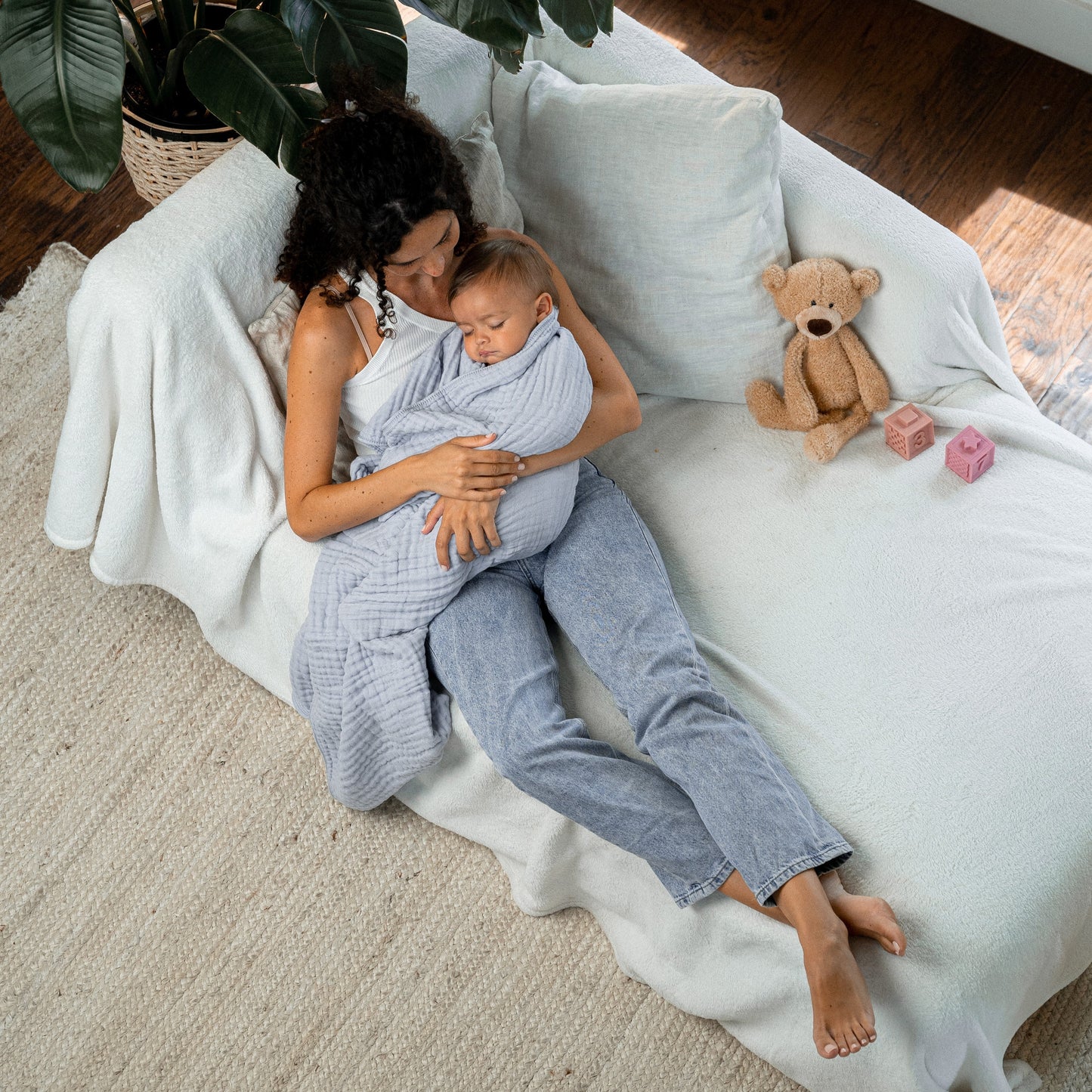 Baby Muslin Blanket by Comfy Cubs in Heather