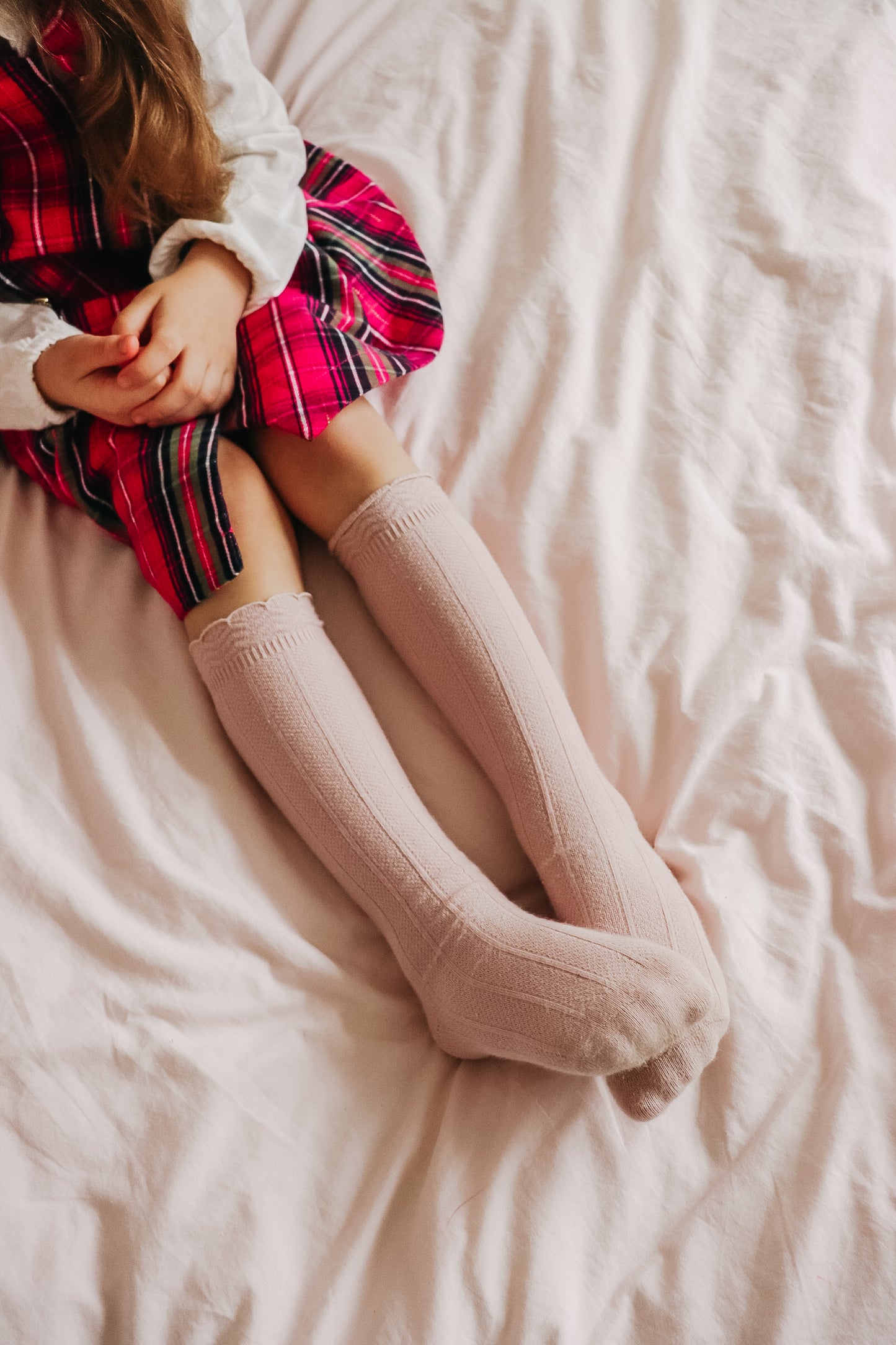 Ruffle Cotton Knee High Socks