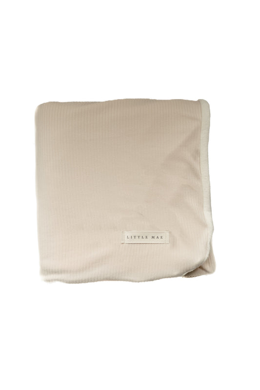 Oat Ribbed Toddler Blanket