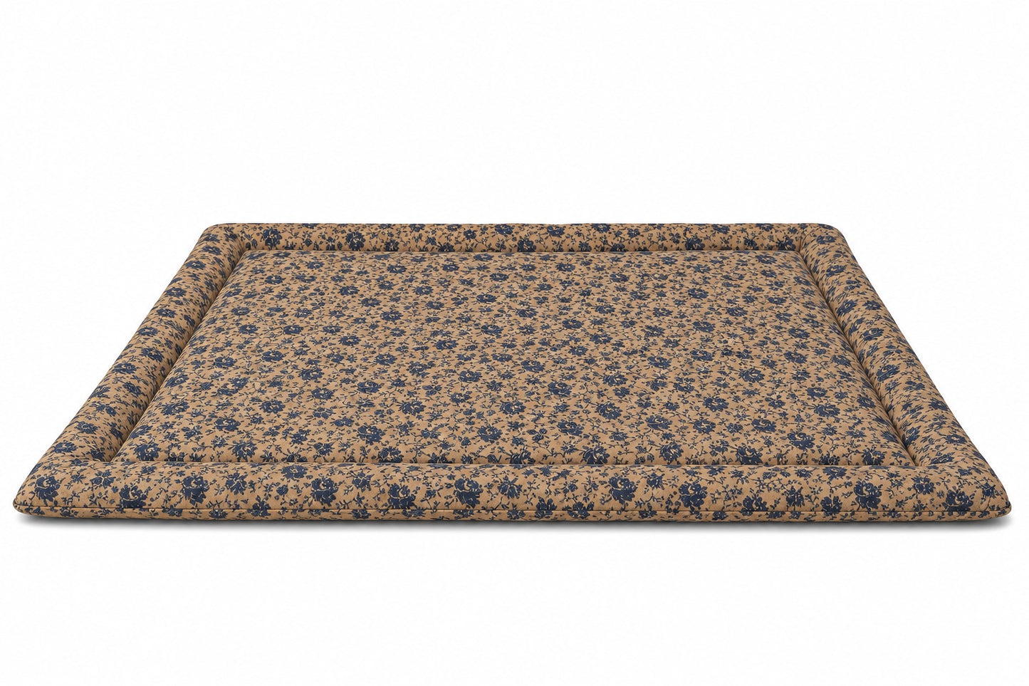 Blue Brown Rose Padded Baby Play Mat