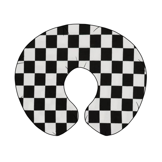 Race Black & White Checkered Nursing Pillow Cover
