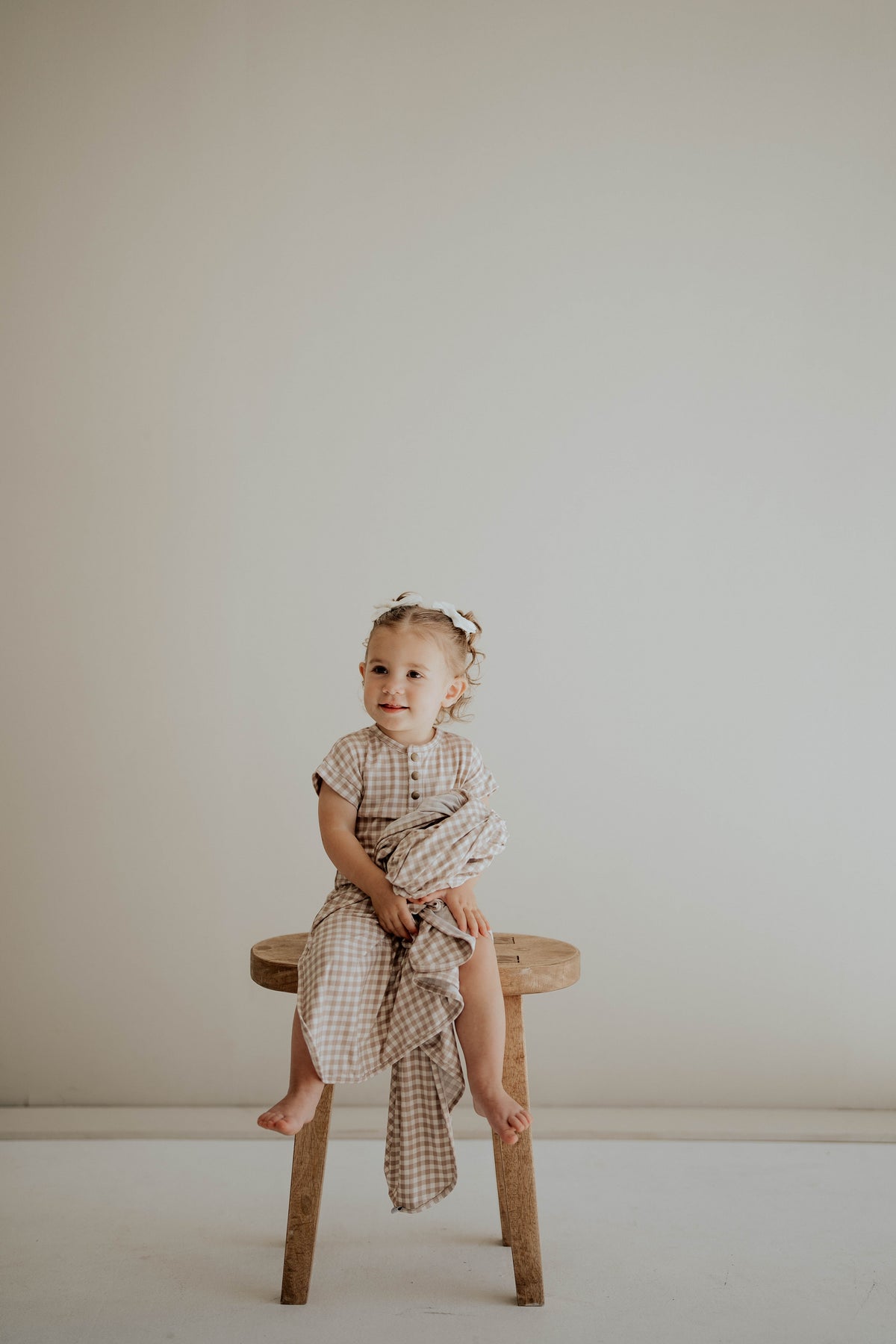 Gingham Print Stretchy Swaddle