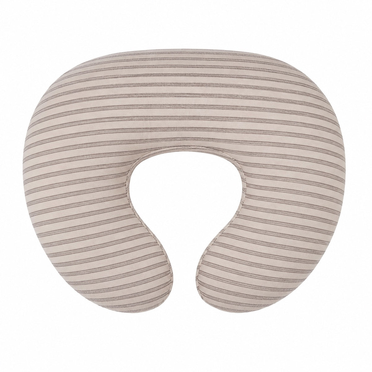 Grey Ivory Stripe Ruffle Nursing Pillow Cover