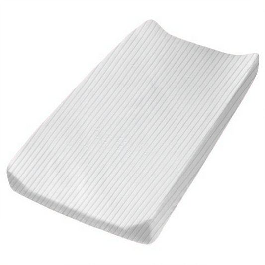 Pearl White Ribbed Changing Pad Cover
