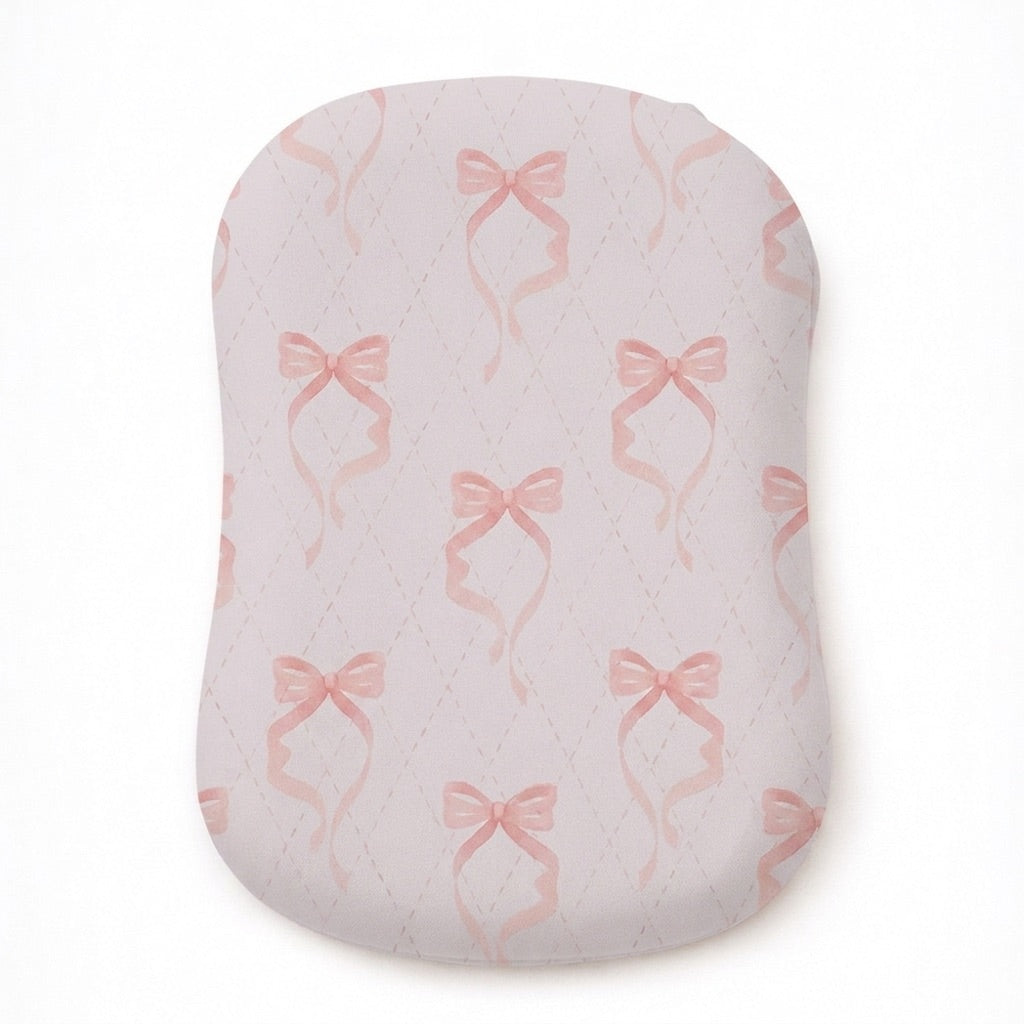 Pink Bow Ruffle Baby Lounger Cover