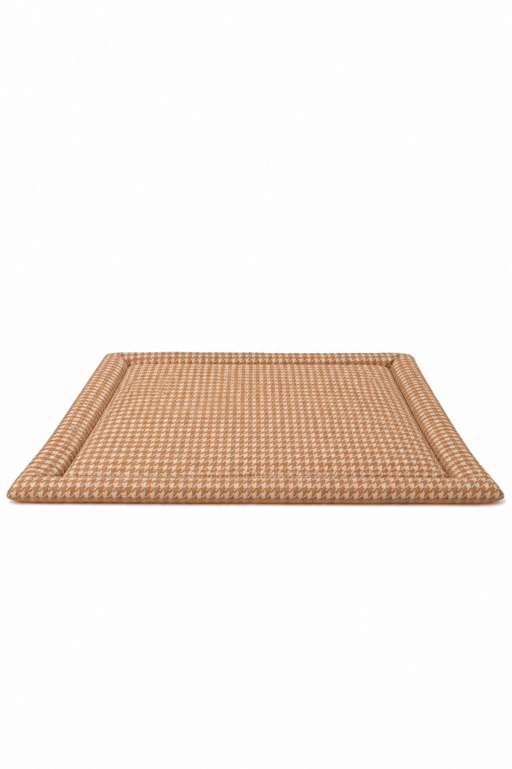 Tan Houndstooth Padded Baby Play Mat