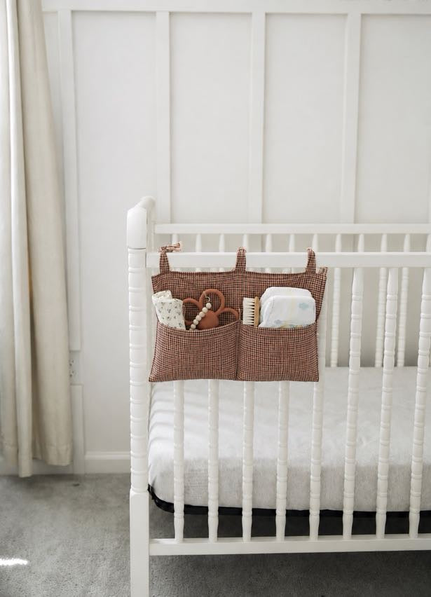 Red Plaid Crib Organizer