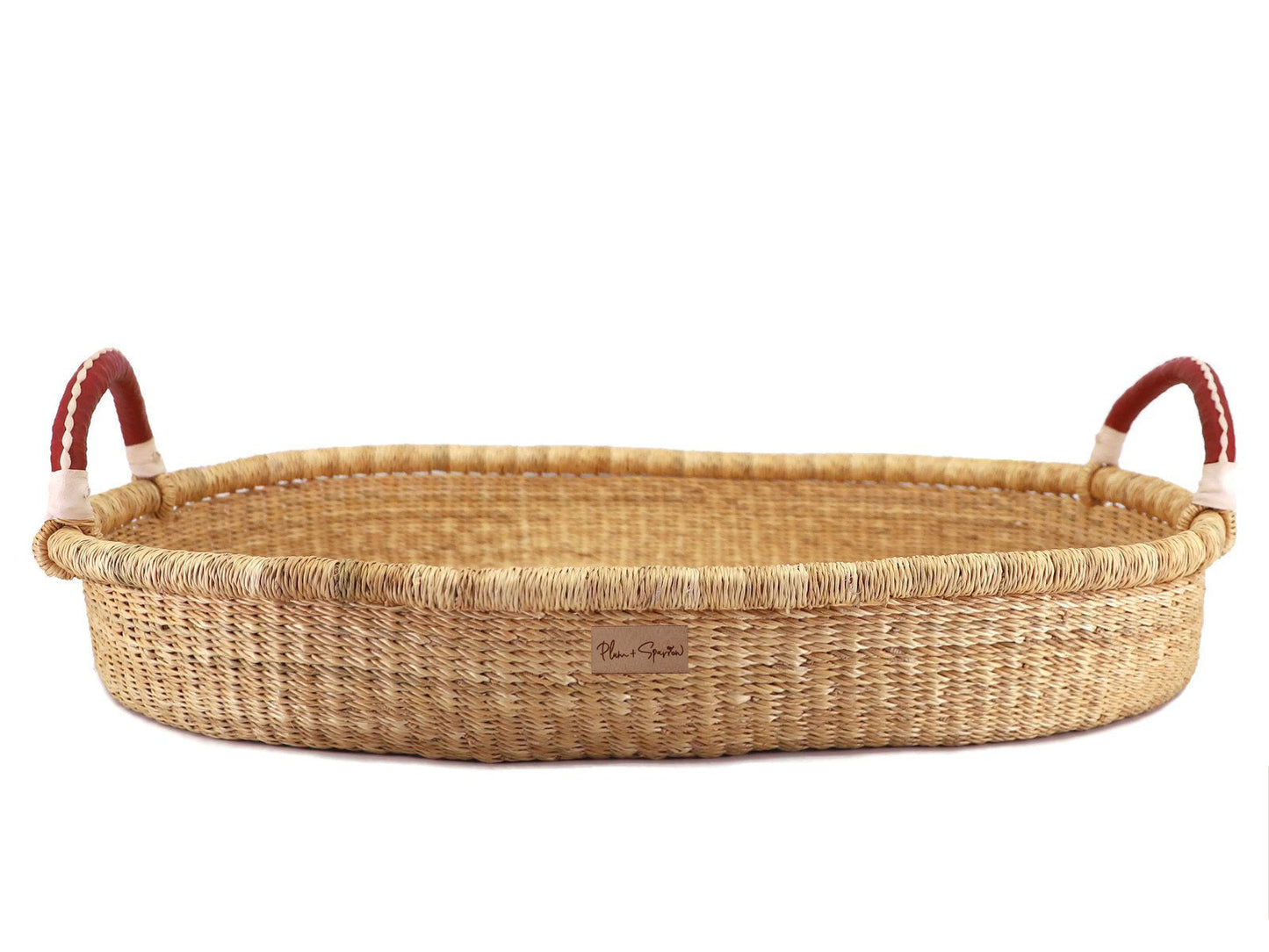 Cognac + Cream Handle Changing Basket
