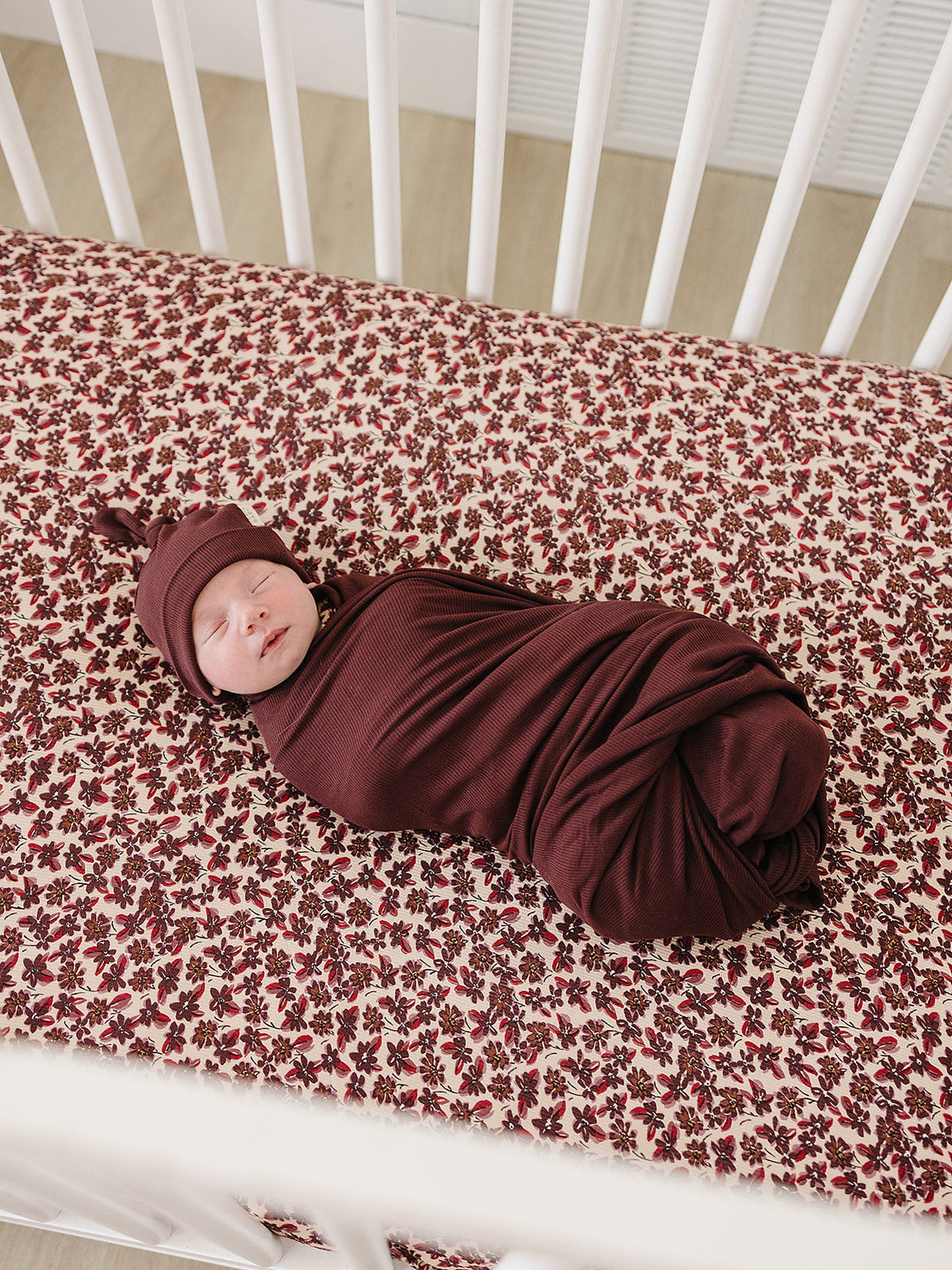 Burgundy Ribbed Bamboo Newborn Knot Hat