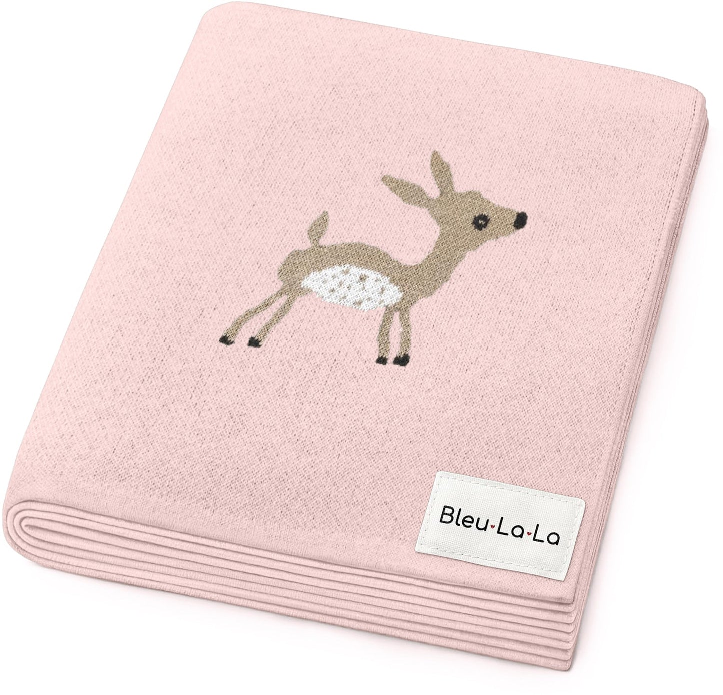 Luxury Cotton Deer Knit Swaddle Baby Blanket