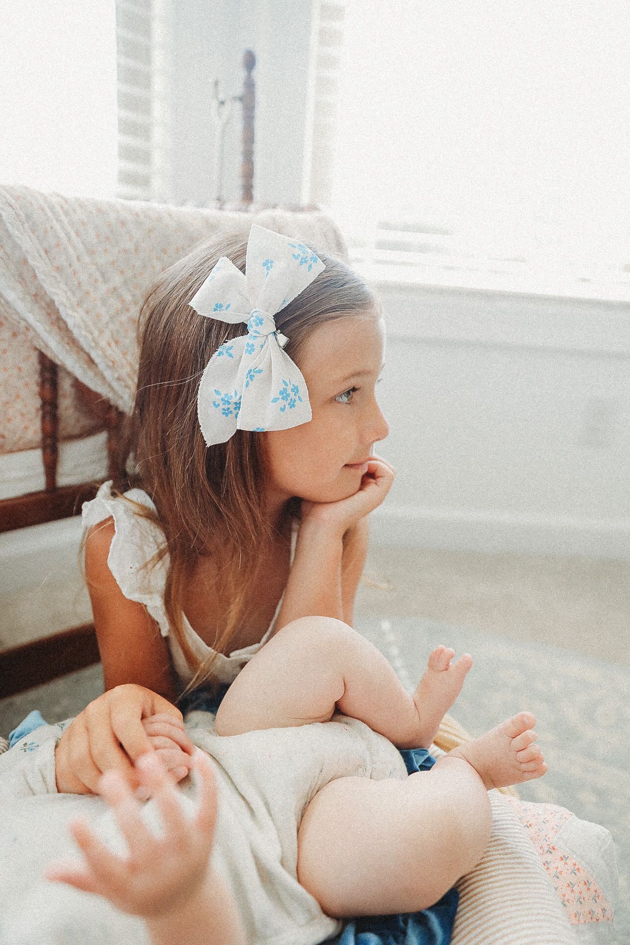 Bluebell Pinwheel Bow Clip