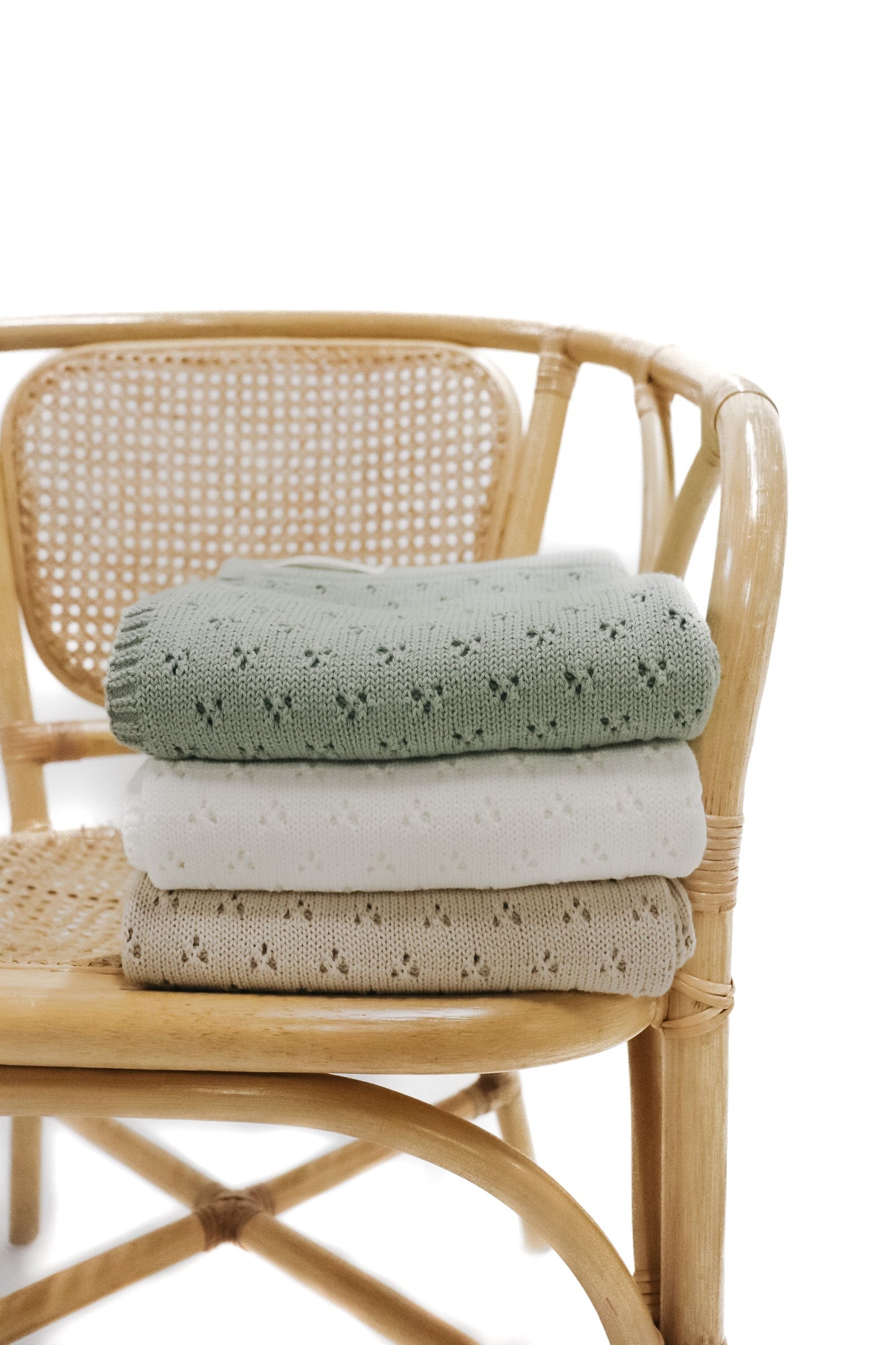 Wholesale Mint Pointelle Knit Blanket