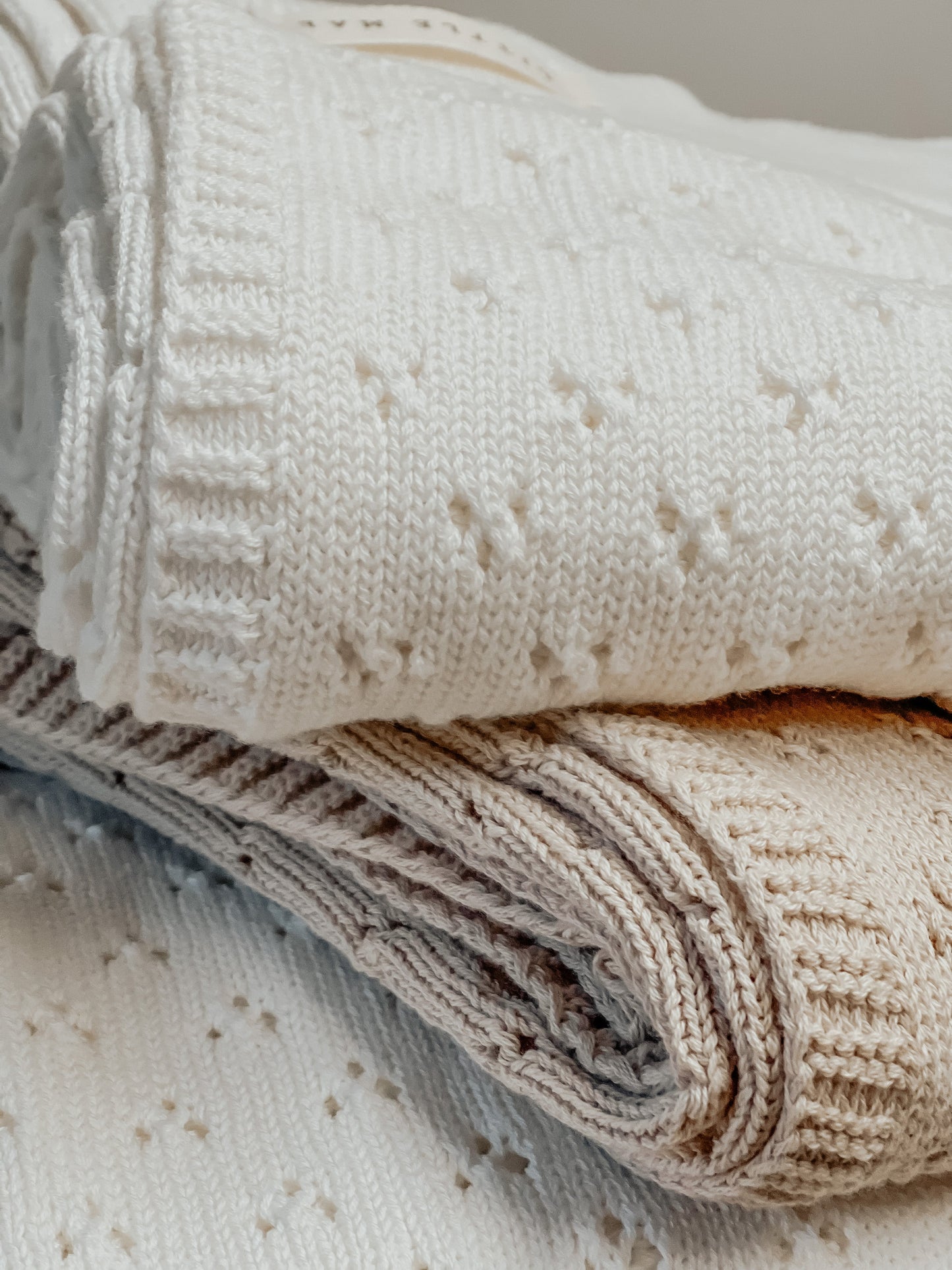 Wholesale Vanilla Pointelle Knit Blanket