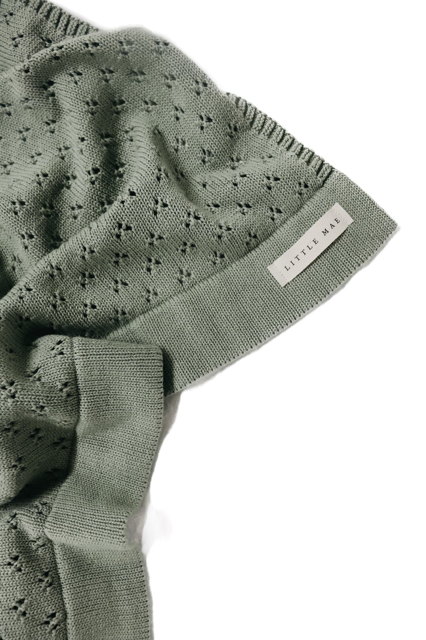 Wholesale Mint Pointelle Knit Blanket