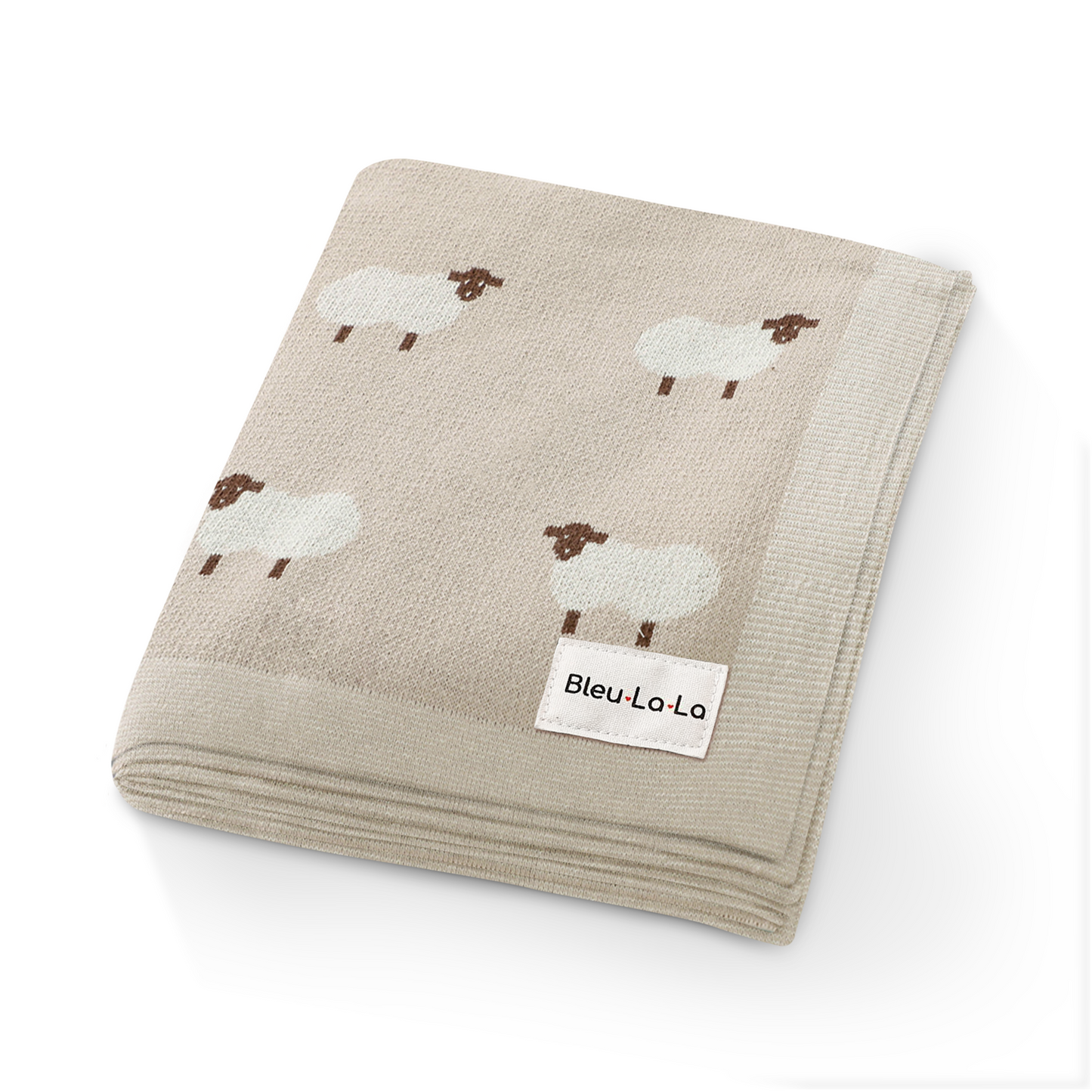 Sheep Knit Receiving Baby Blanket