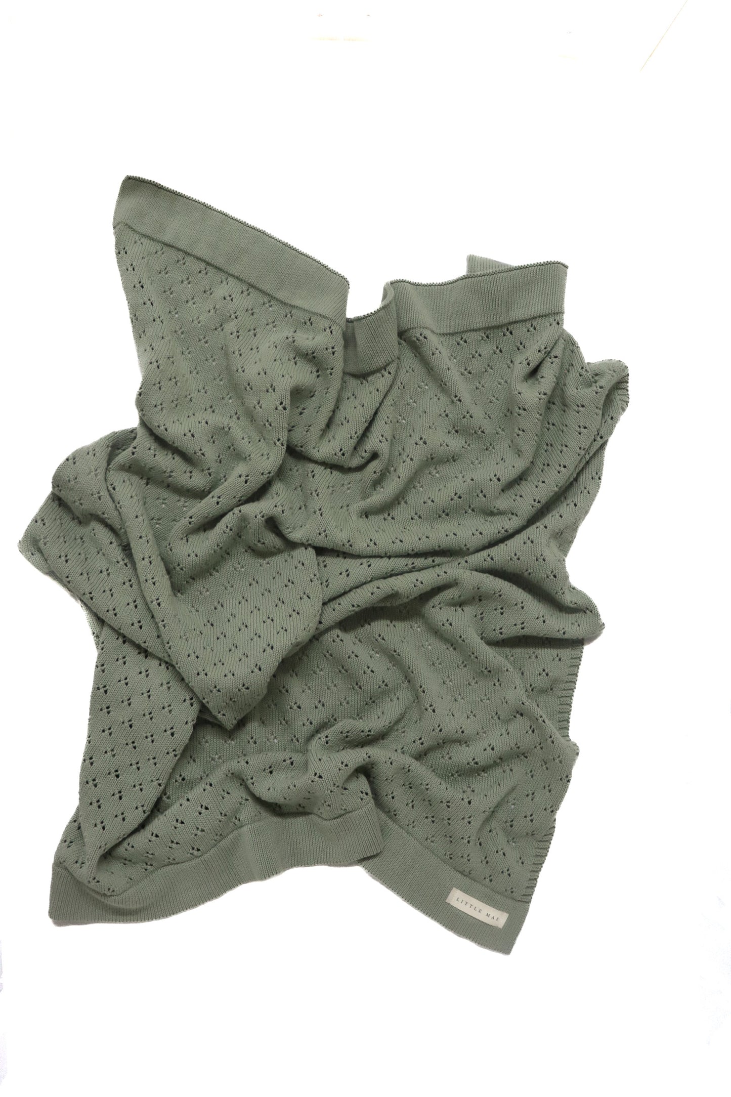 Mint Pointelle Knit Blanket