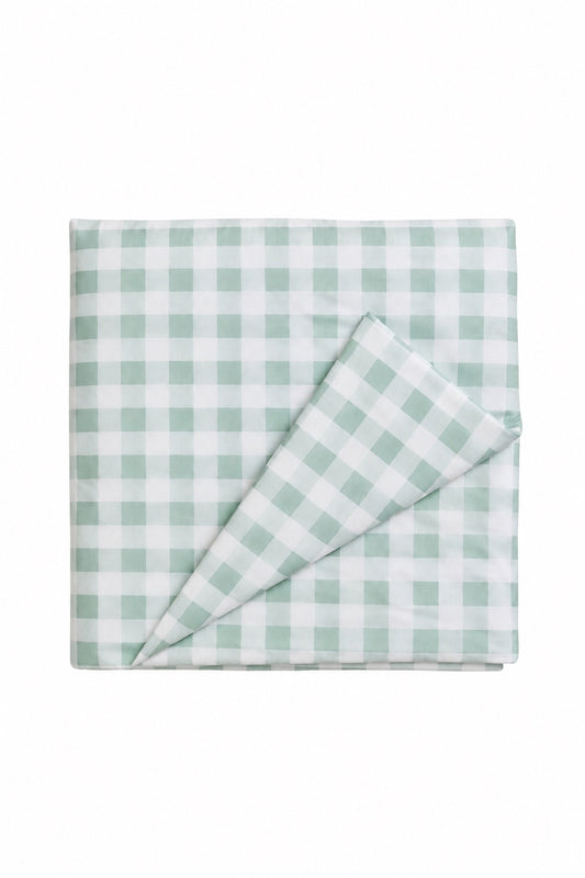 Light Green Checkered Crib Quilted Blanket