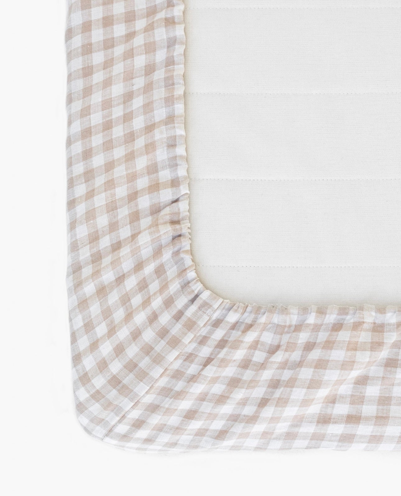 Haven Beige Gingham Crib Sheet