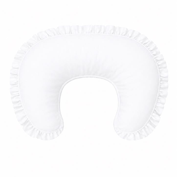White Ruffle Nursing Pillow Cover