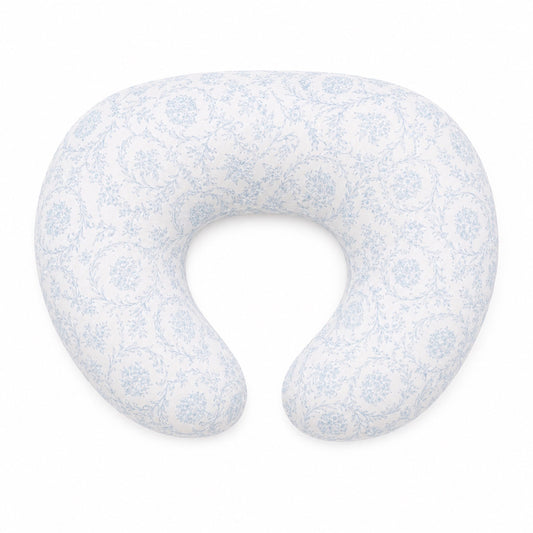 Blue Chinoiserie Ruffle Nursing Pillow Cover