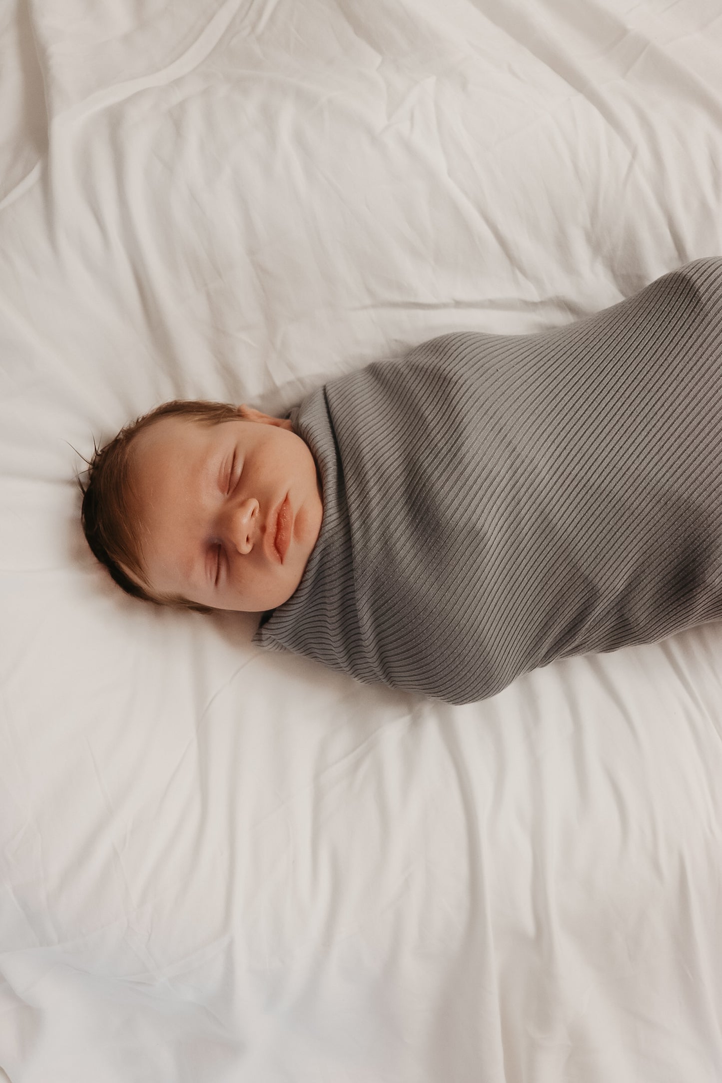 Stone Ribbed Stretch Swaddle