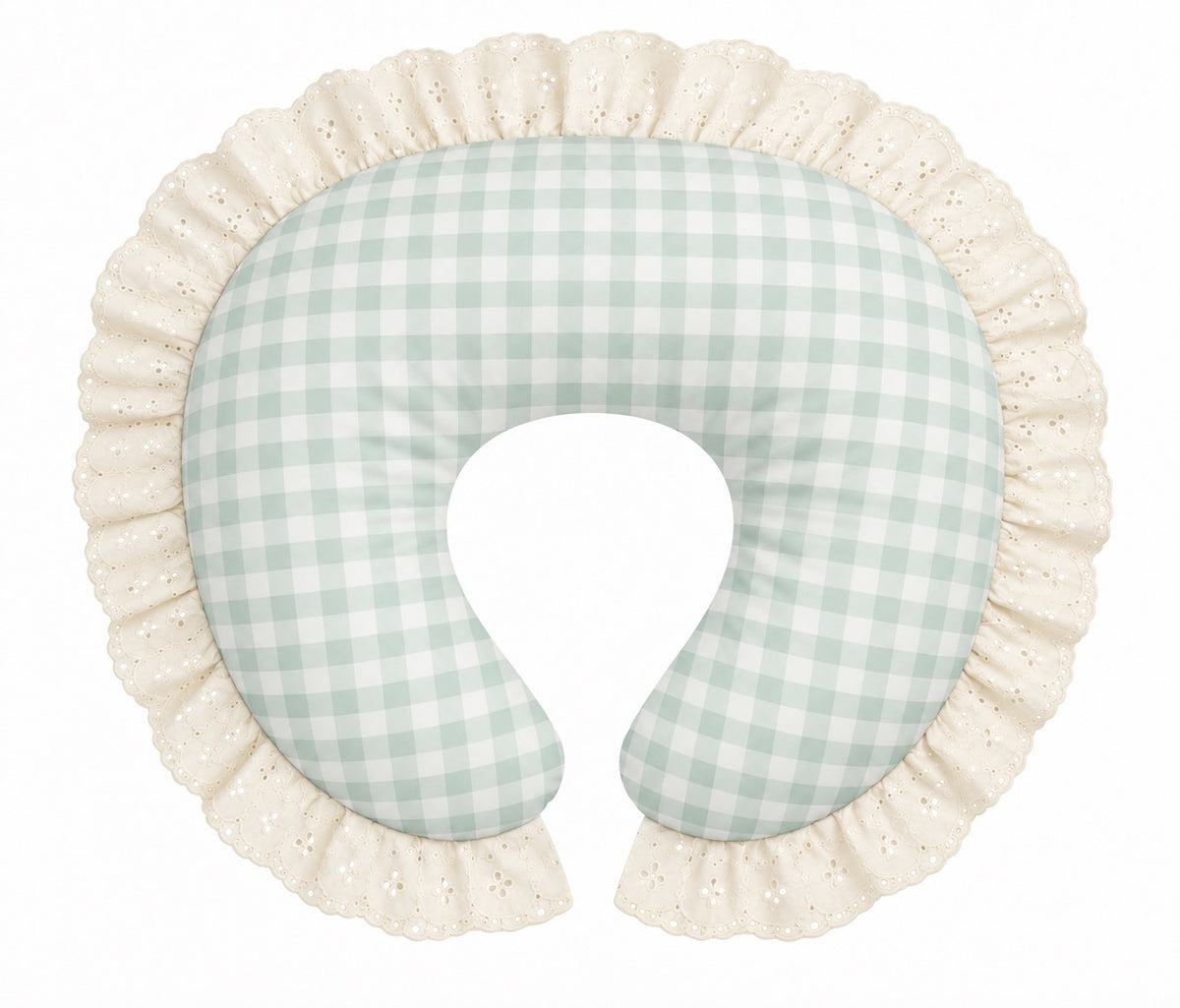 Ivory Eyelet Ruffle Original Nursing Pillow Cover