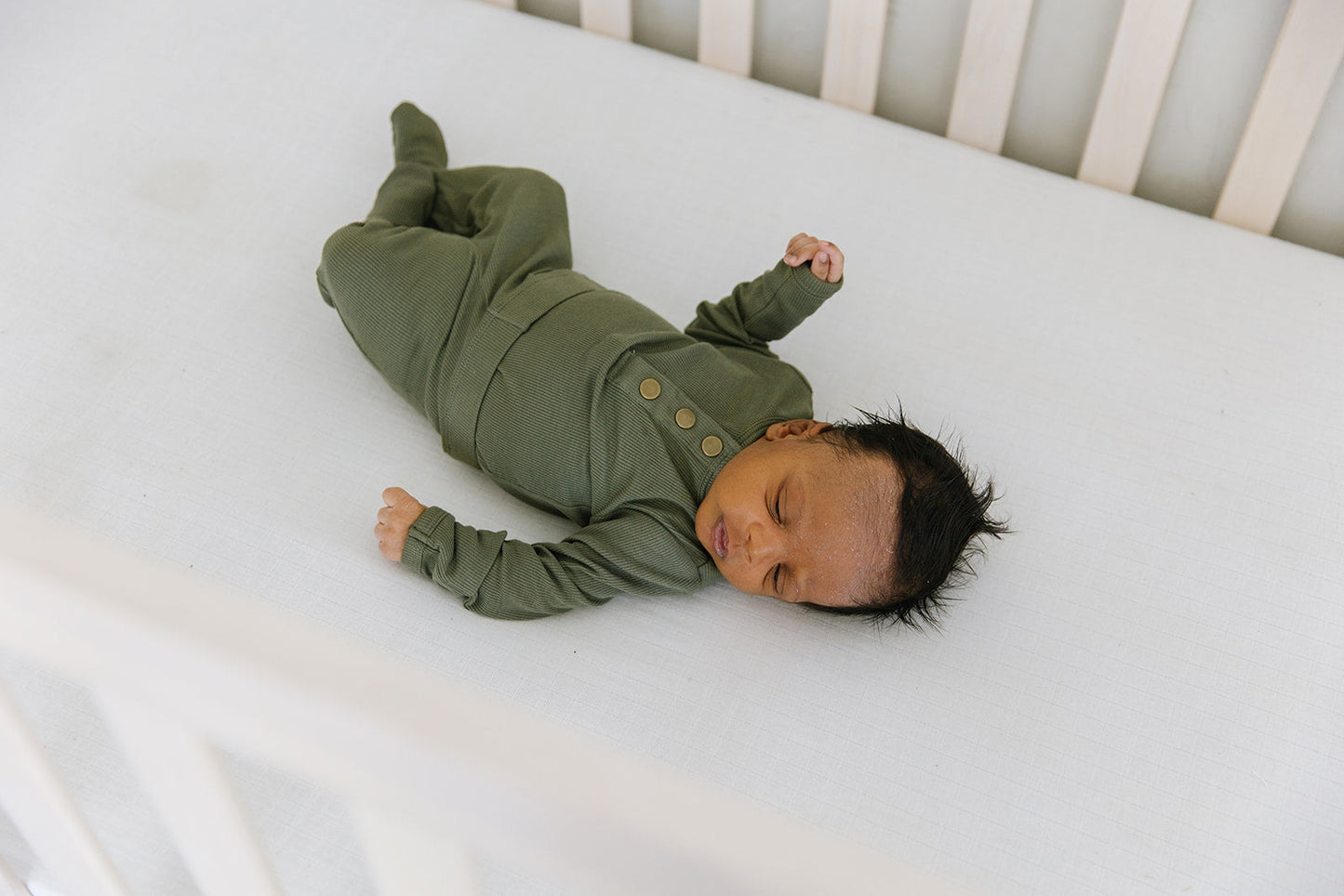 Olive Ribbed Two-Piece Set