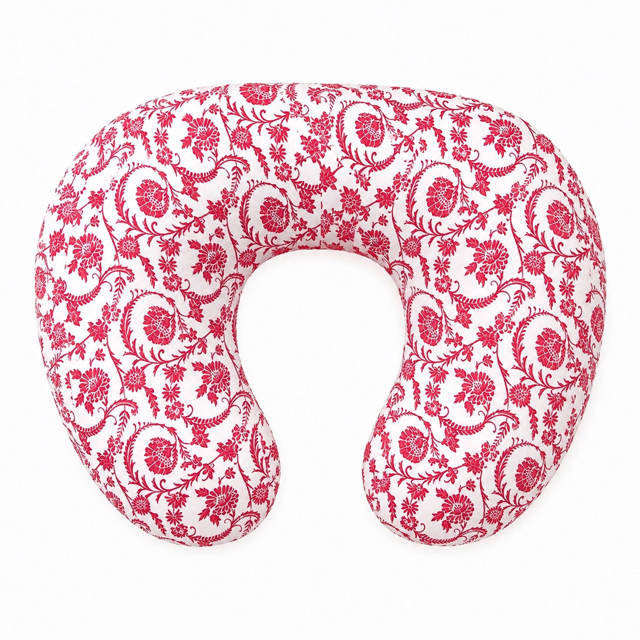 Red Chinoiserie Ruffle Nursing Pillow Cover