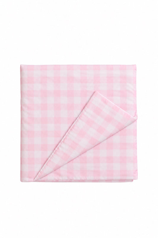 Light Pink Checkered Crib Quilted Blanket