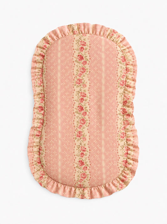 Pink Rose Ruffle Baby Lounger Cover