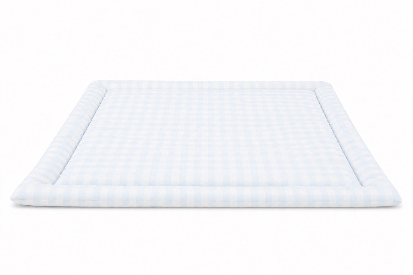 Light Blue Checkered Padded Baby Play Mat