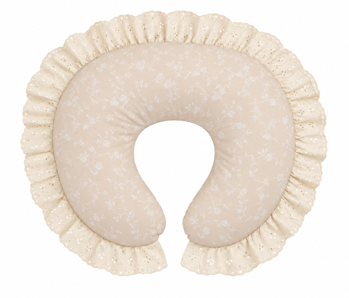 Ivory Eyelet Ruffle Original Nursing Pillow Cover