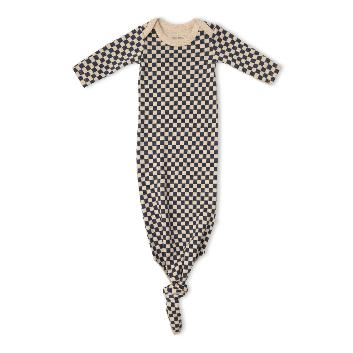 Organic Knotted Baby Gown - Midnight Check