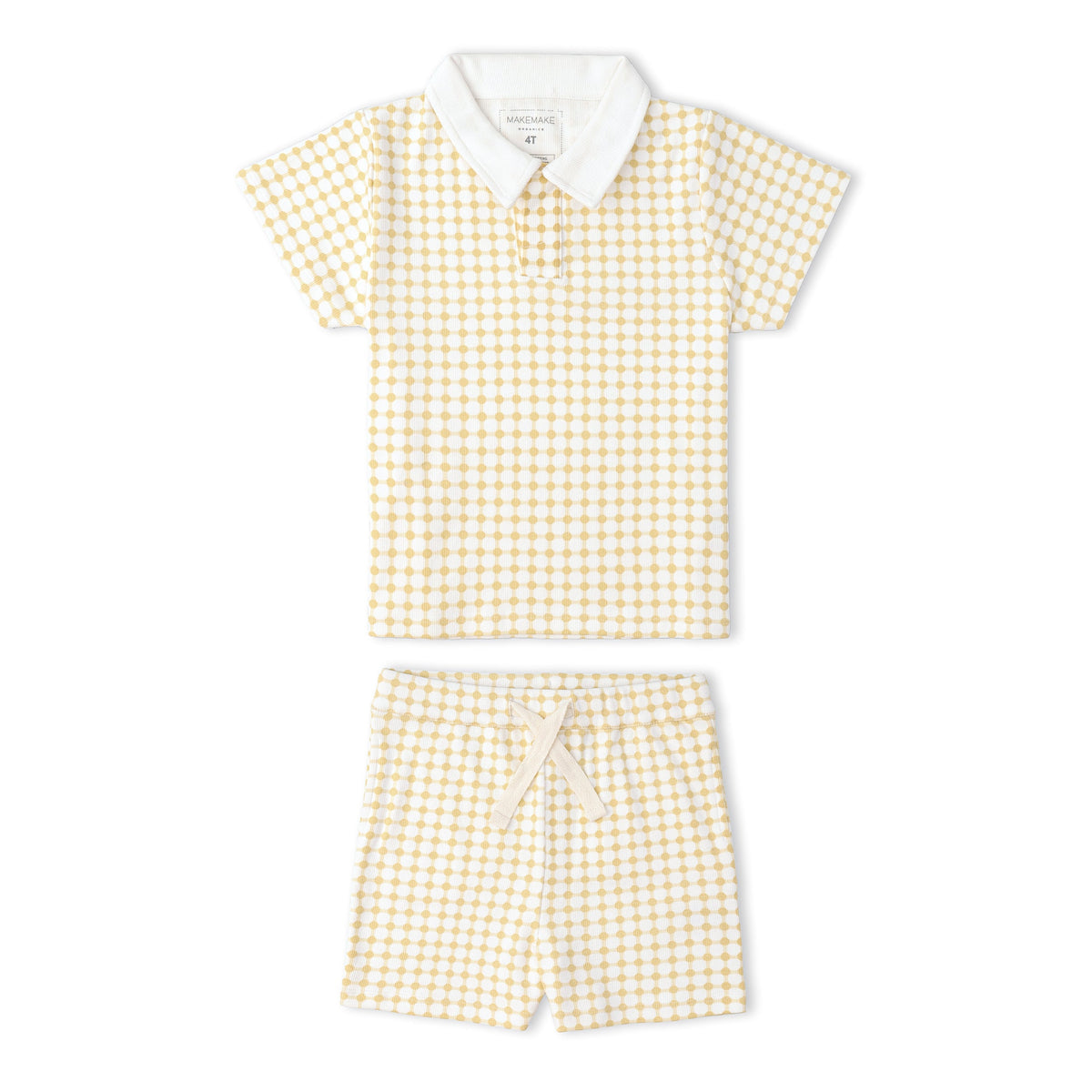 Organic Collar Tee & Shorts Set - Dotty Gingham