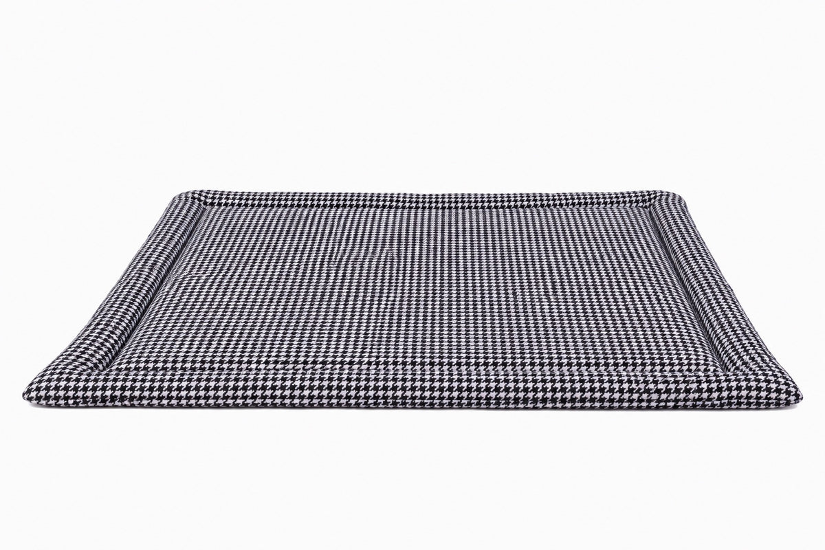 Black White Houndstooth Padded Baby Play Mat