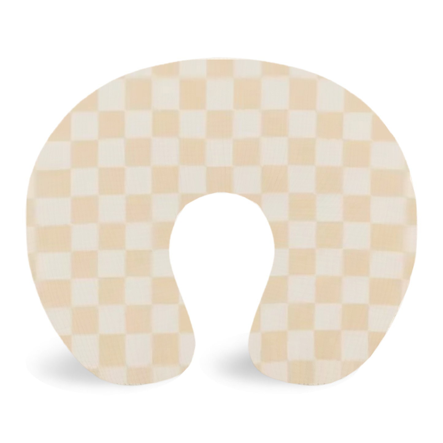 Butter Yellow White Checkered Nursing Pillow Cover