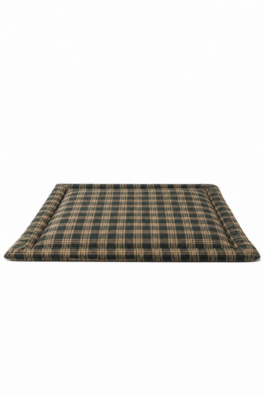 Green Plaid Padded Baby Play Mat