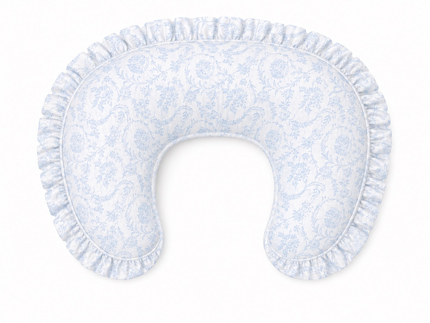 Blue Chinoiserie Ruffle Nursing Pillow Cover