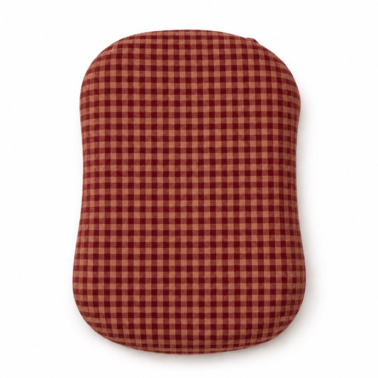 Red Beige Gingham Ruffle Baby Lounger Cover